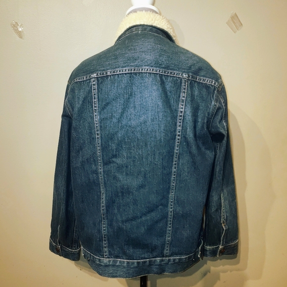 Madewell x KULE Sherpa Denim Jean Jacket Oversized Limited Edition Size Small - Picture 9 of 12